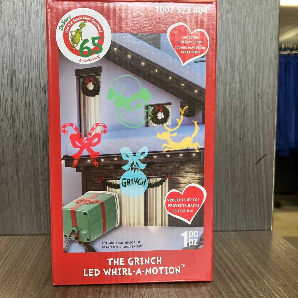 Gemmy LED LightShow DR. Seuss Projector Whirl A Motion Grinch LED Projector